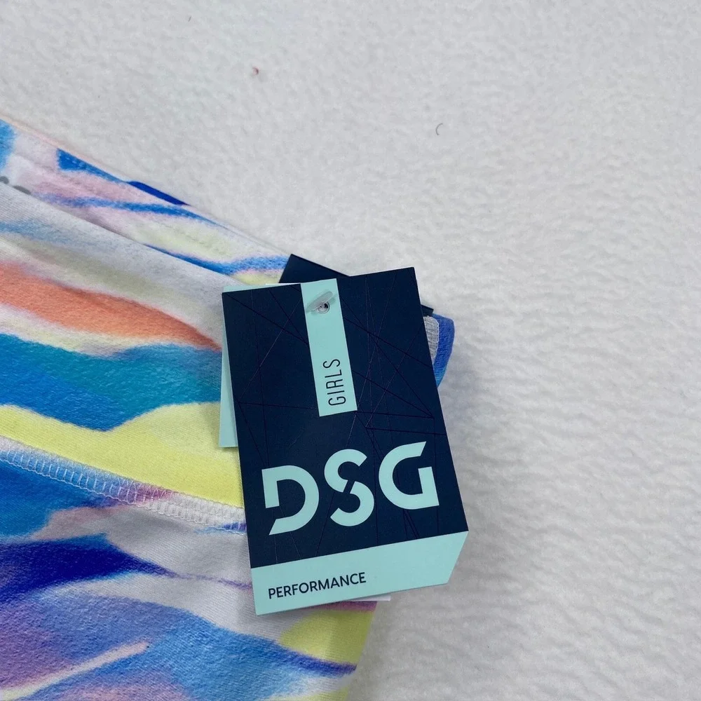 DSG‎ Youth Girls Stride Lined Athletic Workout Shorts Size XL Striped confetti